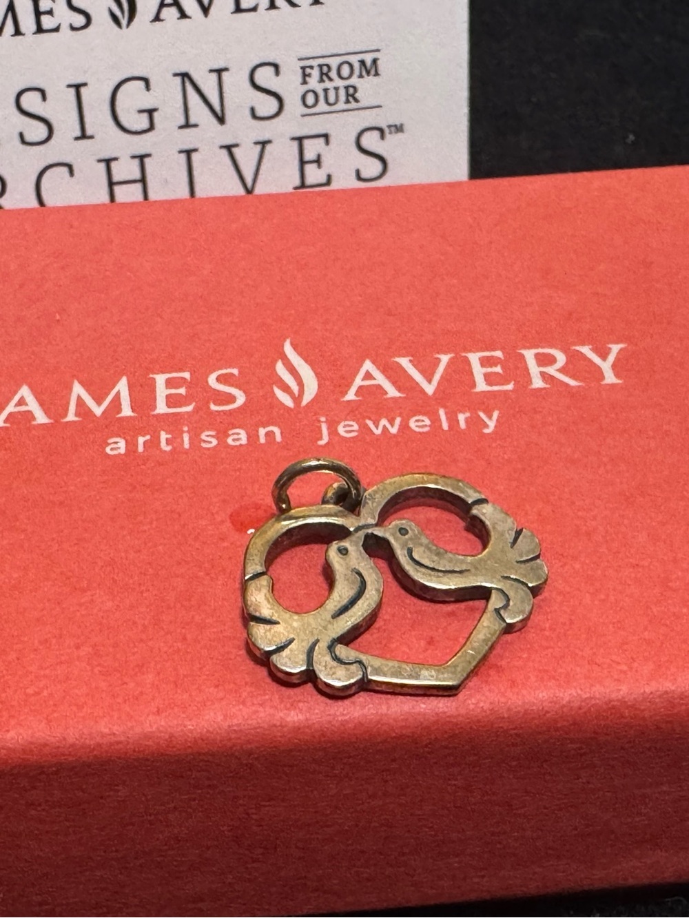 James Avery Retired Silver Two Birds Heart Charm 2025 Archives Design New